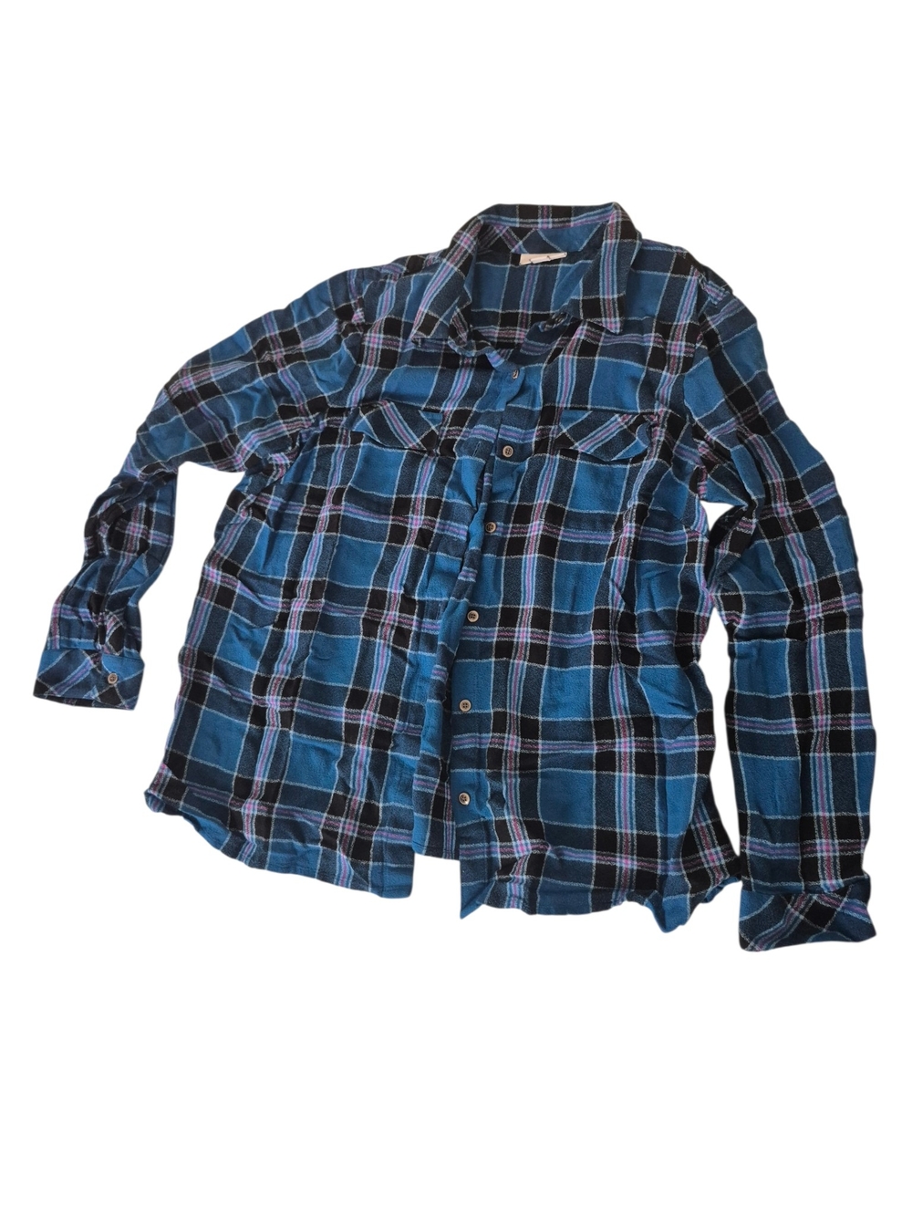 J. Jill Blue Plaid Button-Front Women's Shirt